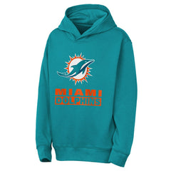 Miami Dolphins Outerstuff Youth Back to Basics Hoodie Aqua