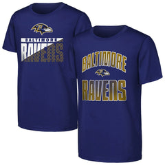Baltimore Ravens Outerstuff Youth Never Quit 2-Pack T-Shirt Set Purple