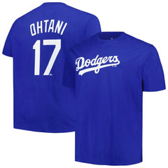 Shohei Ohtani Los Angeles Dodgers Profile Big & Tall Name & Number T-Shirt - Royal T-shirts