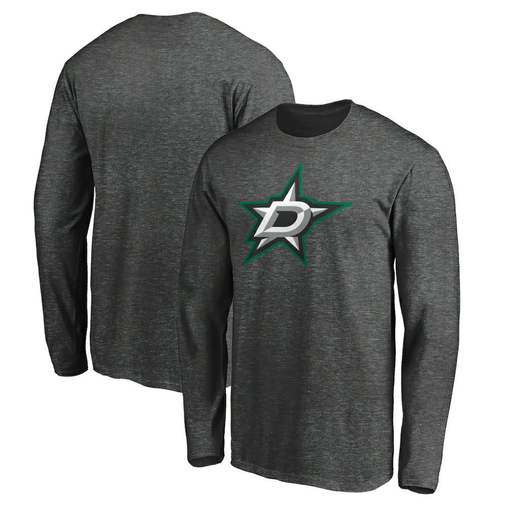 NHL Dallas Stars Fanatics Logo Long Sleeve T-Shirt - Charcoal