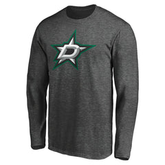 NHL Dallas Stars Fanatics Logo Long Sleeve T-Shirt - Charcoal