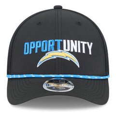 Los Angeles Chargers New Era 2025 Inspire Change 9FORTY M-Crown Adjustable Hat Black