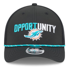 Miami Dolphins New Era 2025 Inspire Change 9FORTY M-Crown Adjustable Hat Black