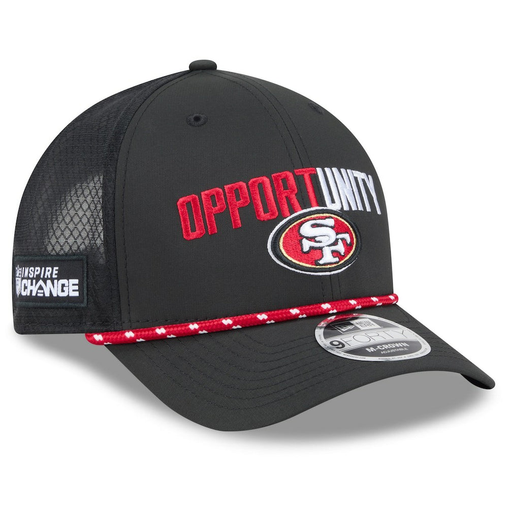 San Francisco 49ers New Era 2025 Inspire Change 9FORTY M-Crown Adjustable Hat Black