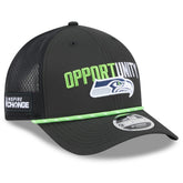 Seattle Seahawks New Era 2025 Inspire Change 9FORTY M-Crown Adjustable Hat Black
