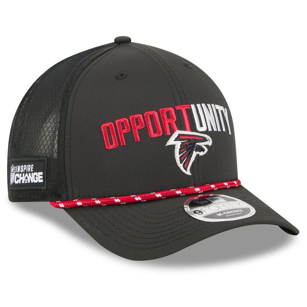 Atlanta Falcons New Era 2025 Inspire Change 9FORTY M-Crown Adjustable Hat Black