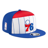 Philadelphia 76ers Youth 2025 NBA Tip Off Split Panel 9FIFTY Snapback Hat White/Blue
