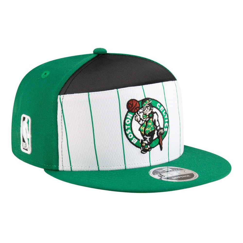 Boston Celtics Youth 2025 NBA Tip Off Split Panel 9FIFTY Snapback Hat White/Kelly Green
