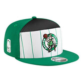 Boston Celtics Youth 2025 NBA Tip Off Split Panel 9FIFTY Snapback Hat White/Kelly Green