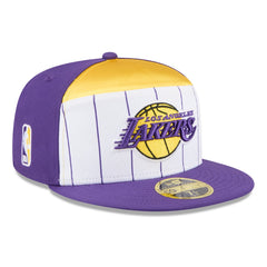 Los Angeles Lakers 2025 NBA Tip Off Split Panel 59FIFTY Fitted Hat White/Purple