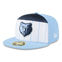 Memphis Grizzlies 2025 NBA Tip Off Split Panel 59FIFTY Fitted Hat White/Light Blue