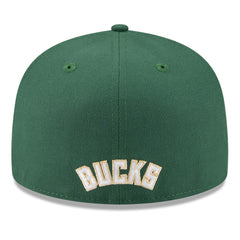 Milwaukee Bucks 2025 NBA Tip Off Split Panel 59FIFTY Fitted Hat White/Hunter Green