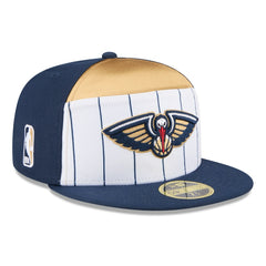 New Orleans Pelicans 2025 NBA Tip Off Split Panel 59FIFTY Fitted Hat White/Navy