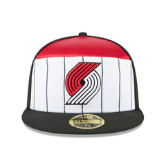 Portland Trail Blazers 2025 NBA Tip Off Split Panel 59FIFTY Fitted Hat White/Black