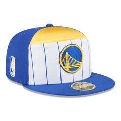 Golden State Warriors 2025 NBA Tip Off Split Panel 59FIFTY Fitted Hat White/Royal