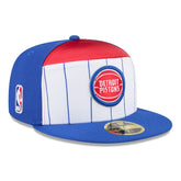 Detroit Pistons 2025 NBA Tip Off Split Panel 59FIFTY Fitted Hat White/Blue
