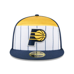 Indiana Pacers 2025 NBA Tip Off Split Panel 59FIFTY Fitted Hat White/Navy