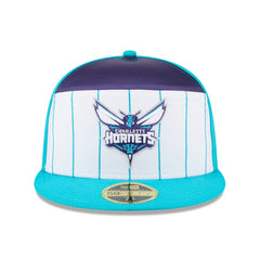 Charlotte Hornets 2025 NBA Tip Off Split Panel 59FIFTY Fitted Hat White/Teal