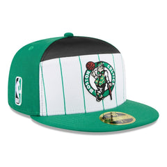 Boston Celtics 2025 NBA Tip Off Split Panel 59FIFTY Fitted Hat White/Kelly Green
