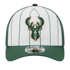 Milwaukee Bucks 2025 NBA Tip Off M-Crown A-Frame 9FORTY Adjustable Hat White/Hunter Green