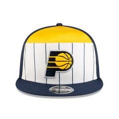 Indiana Pacers 2025 NBA Tip Off Split Panel 9FIFTY Snapback Hat White/Navy