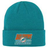 Miami Dolphins Outerstuff Youth Team Gradient Cuffed Knit Hat Aqua