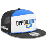 Los Angeles Rams New Era 2025 Inspire Change Split Panel 9FIFTY Snapback Hat White/Black
