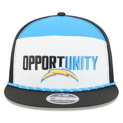 Los Angeles Chargers New Era 2025 Inspire Change Split Panel 9FIFTY Snapback Hat White/Black