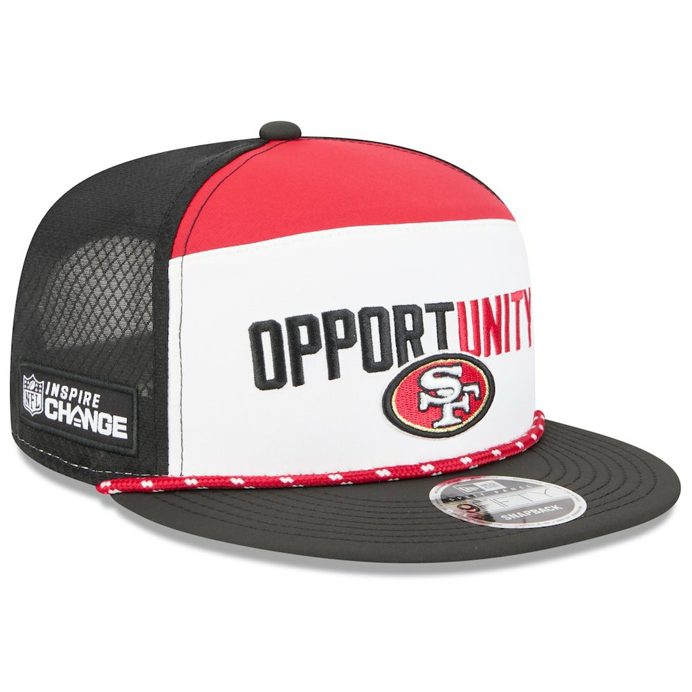San Francisco 49ers New Era 2025 Inspire Change Split Panel 9FIFTY Snapback Hat White/Black