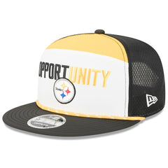 Pittsburgh Steelers New Era 2025 Inspire Change Split Panel 9FIFTY Snapback Hat White/Black