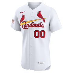 St. Louis Cardinals Nike Home Elite Sponsor Patch Custom Jersey - White Jerseys