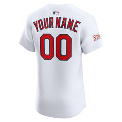 MLB St. Louis Cardinals Nike Home Elite Sponsor Patch Custom Jersey - White