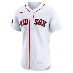 Boston Red Sox Nike Home Elite Sponsor Patch Custom Jersey - White Jerseys