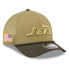 New York Jets New Era 2025 Salute to Service 9FORTY A-Frame M-Crown Adjustable Hat Green
