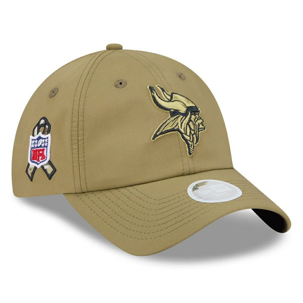 Minnesota Vikings New Era Women's 2025 Salute to Service Pony Tail Adjustable Hat Green