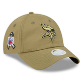 Minnesota Vikings New Era Women's 2025 Salute to Service Pony Tail Adjustable Hat Green