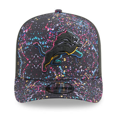 Detroit Lions New Era 2025 NFL Crucial Catch A-Frame 9FIFTY Snapback Hat Black
