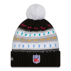Las Vegas Raiders New Era Women's 2025 NFL Crucial Catch Cuffed Knit Hat with Pom Black