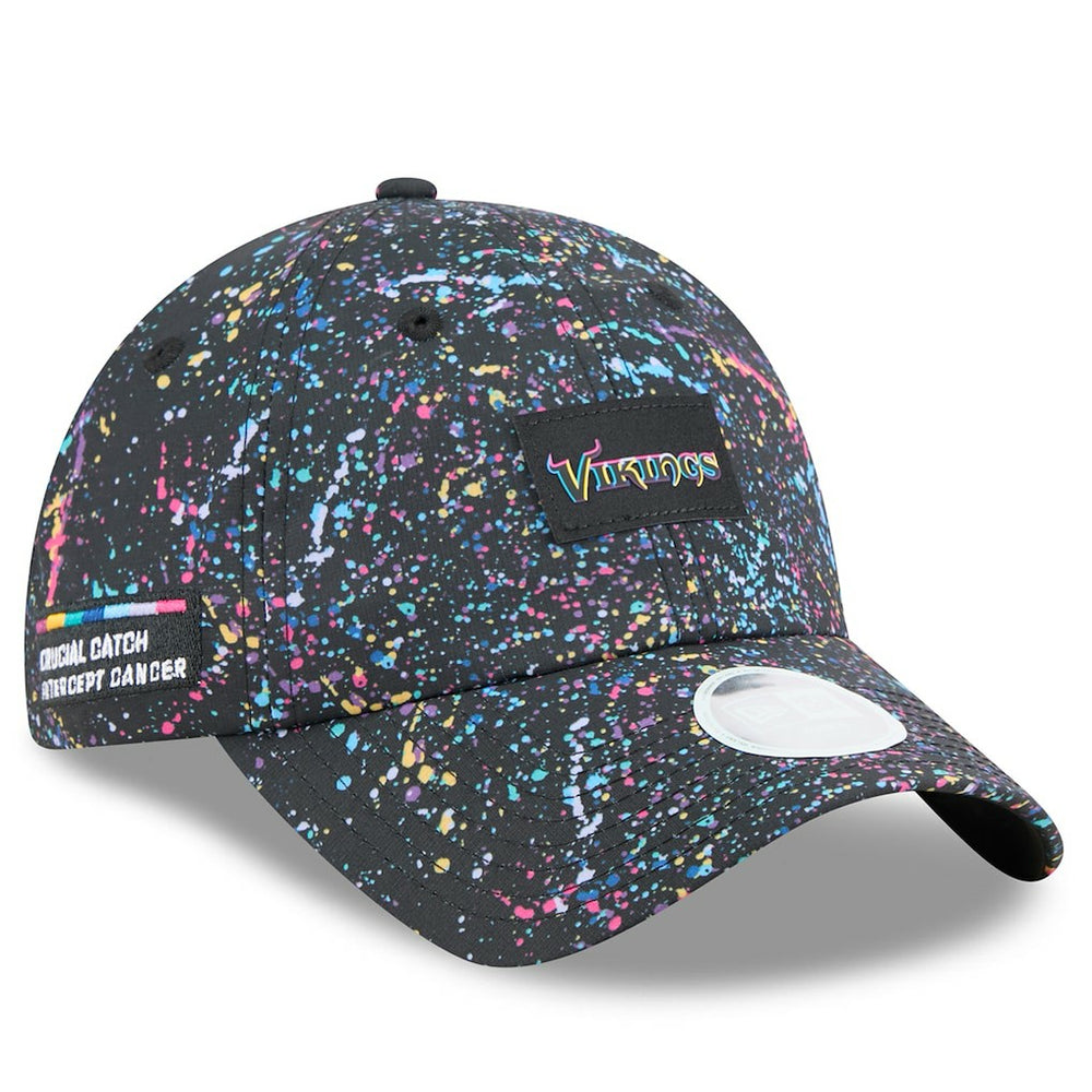 Minnesota Vikings New Era Women's 2025 NFL Crucial Catch Pony Tail Adjustable Hat Black