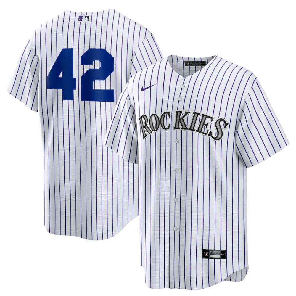 MLB Colorado Rockies Nike Home 2025 Jackie Robinson Day Replica Jersey - White