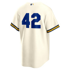 MLB Milwaukee Brewers Nike Home 2025 Jackie Robinson Day Replica Jersey - Cream