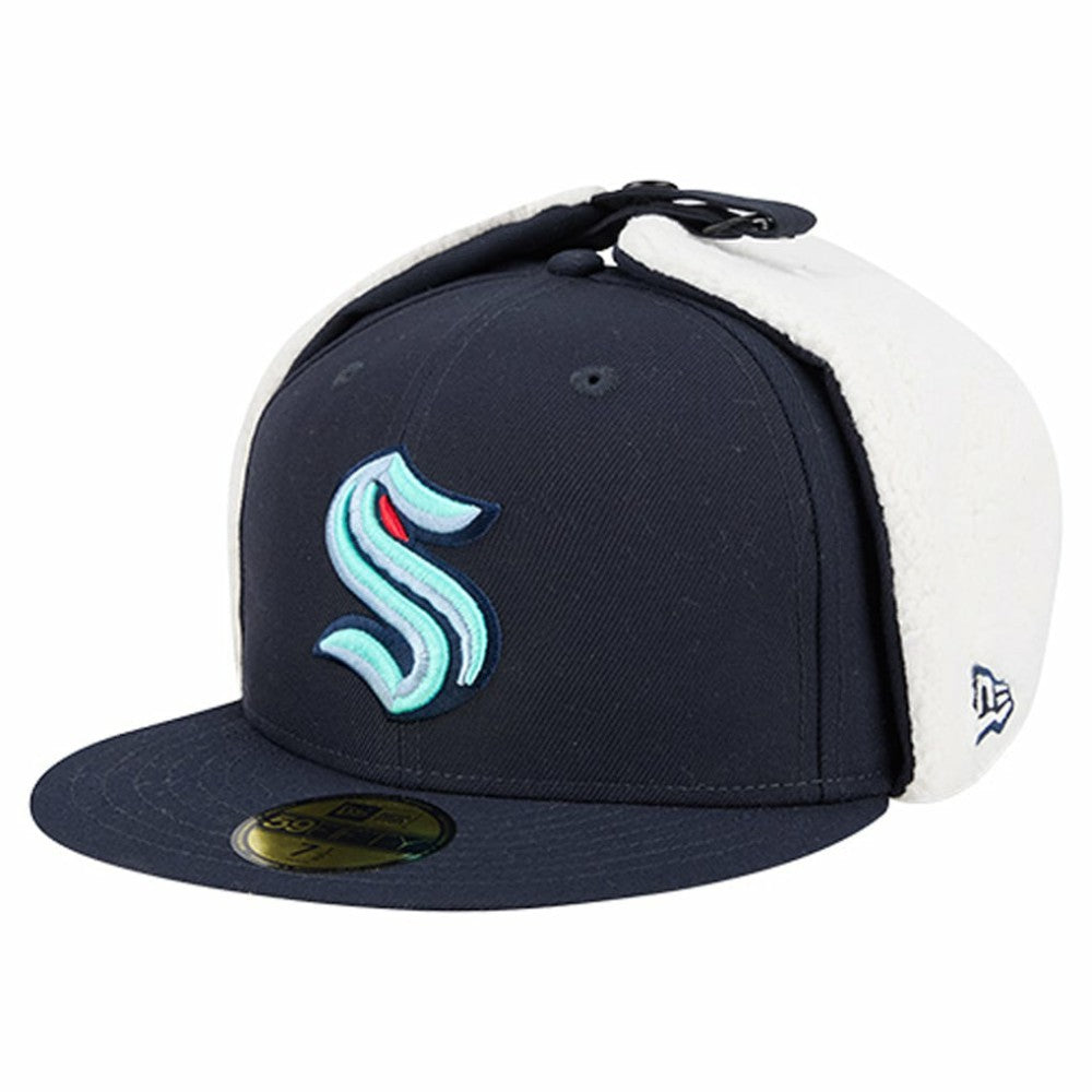 NHL Seattle Kraken New Era Injection Dog Ear Classic Fitted Hat - Deep Sea Blue