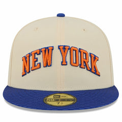 New York Knicks 2025/26 City Edition 59FIFTY Fitted Hat Cream/Blue