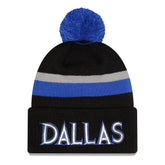Dallas Mavericks 2025/26 City Edition Cuffed Knit Hat with Pom Black/Blue