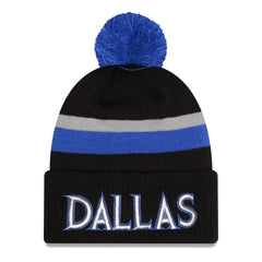 Dallas Mavericks 2025/26 City Edition Cuffed Knit Hat with Pom Black/Blue