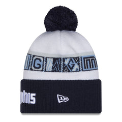 Memphis Grizzlies 2025/26 City Edition Cuffed Knit Hat with Pom Navy/White