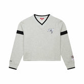 Tampa Bay Buccaneers Women's Cropped V-Neck Sweatshirt Gray