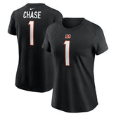Ja'Marr Chase Cincinnati Bengals Women's Player Name & Number T-Shirt Black