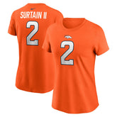 Patrick Surtain II Denver Broncos Women's Player Name & Number T-Shirt Orange