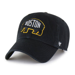 NHL Boston Bruins '47 Alternate Logo Clean Up Adjustable Hat - Black